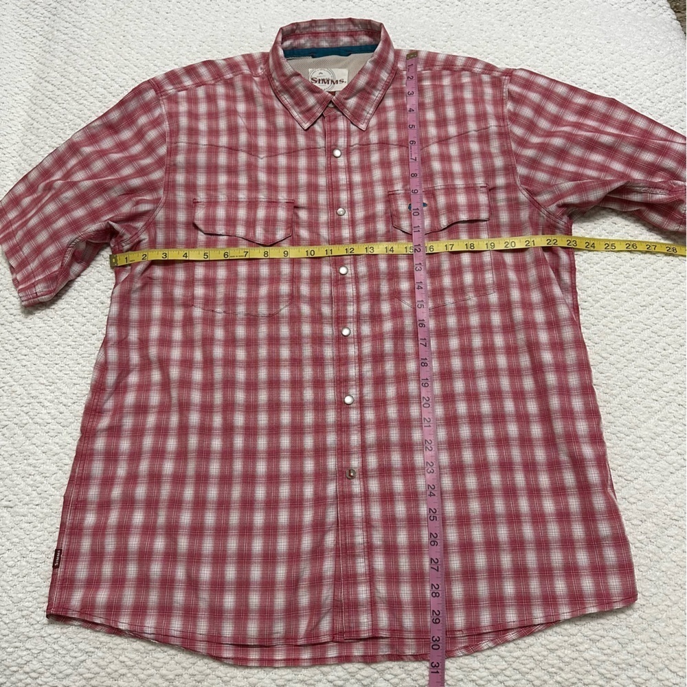 Simms Pearl Snap Shirt Plaid Vented Fishing Shirt Men’s Size Large - Picture 6 of 10
